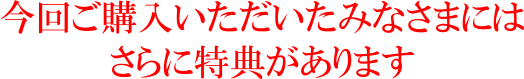 さらに特典があります